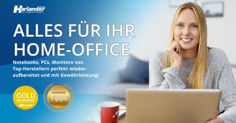 Home-Office leicht gemacht. Mit günstigen gebrauchten Notebooks von Harlander.com