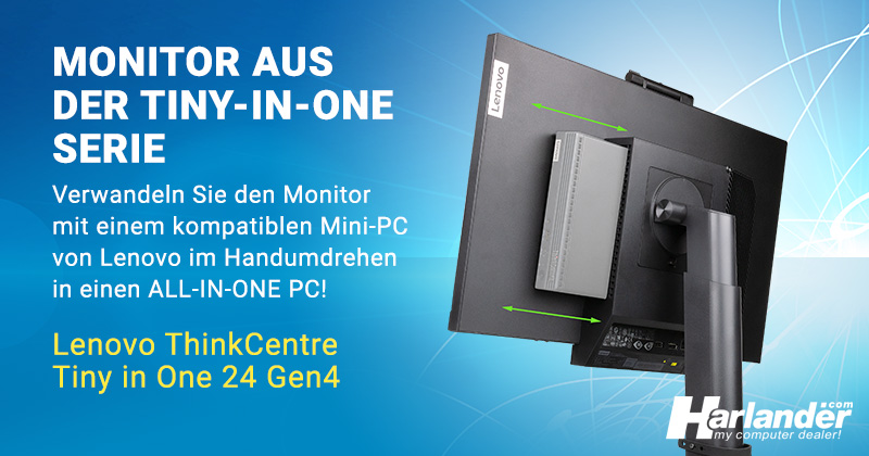Tiny-in-One 24 Gen 4 von Lenovo  – Top-Monitor für Ihren Tiny PC kaufen!